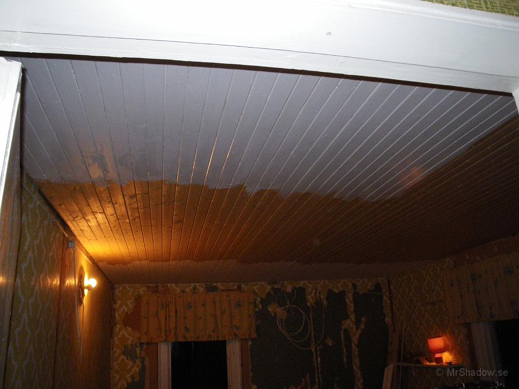 IMGP0574.JPG - Lite mer grundfärg har kommit på plats på taket i vardagsrummet