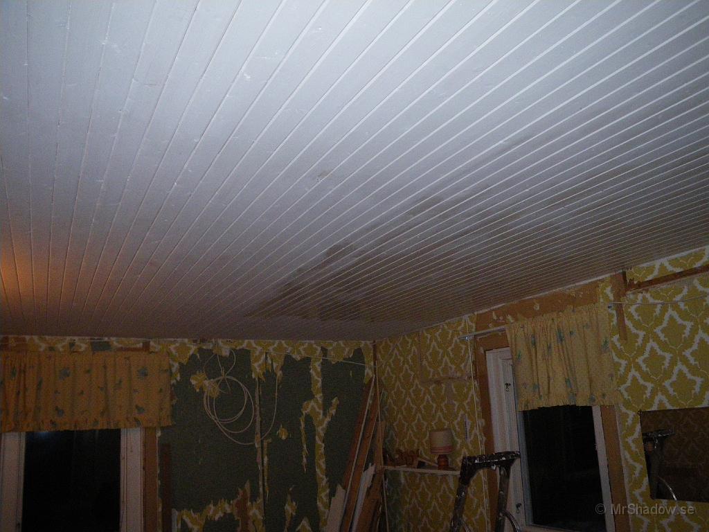 IMGP0576.JPG - Någon gång sent på natten eller kanske det är tidig morgon, så är hela taket grundmålat. Lite jobbigt var det nog...